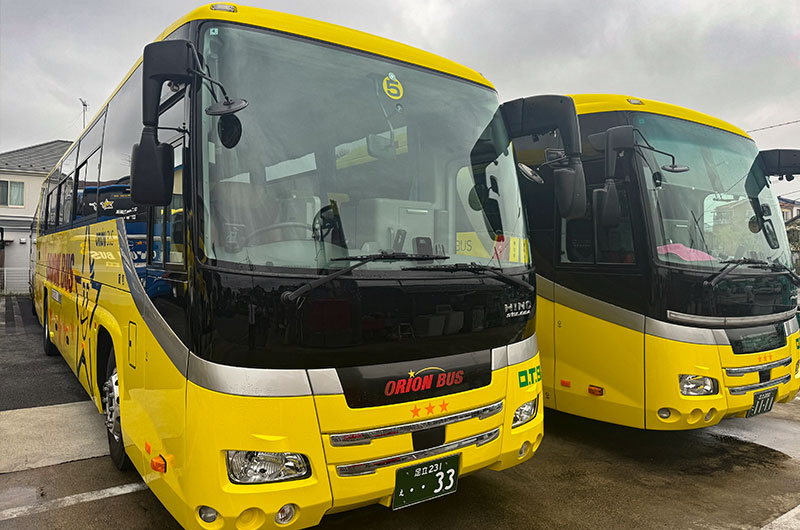 本日の東京車庫は、貸切バス18台が出発！