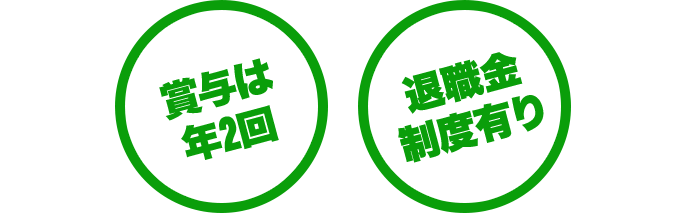 平均年収610万円 賞与は年2回 退職金制度有り